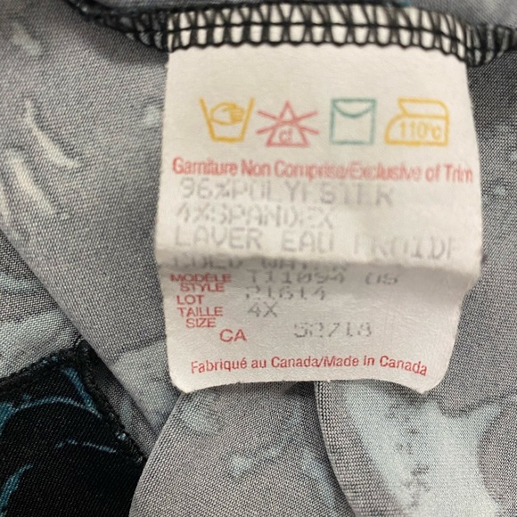 2/$10✨ Time Square Teal/Black/Silver Abstract Top / Shirt Size 4x - Picture 6 of 7